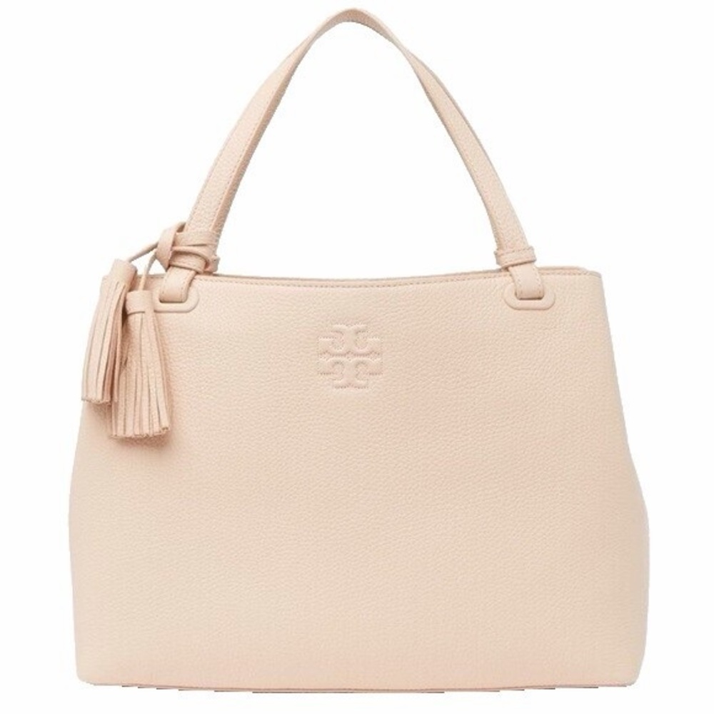 Tory Burch Cream Leather Tote Bag Thea soft pink